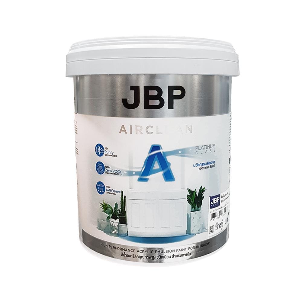 สีน้ำทาภายใน ชนิดเนียน JBP AIRCLEAN A+ BASE A สีขาว 2.5 แกลลอน