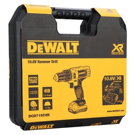 CORDLESS HAMMER DRILL (BATTERY INCLUDED) DEWALT DCD716C2K-B1 10.8V_4