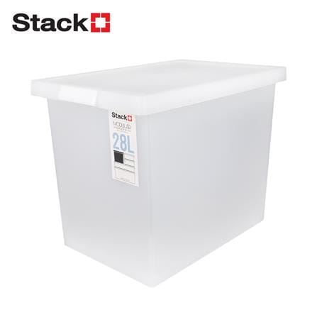 กล่องซ้อนได้ มีฝา STACKO 5223 28L 28.4x42x32.9 ซม. สีขาว