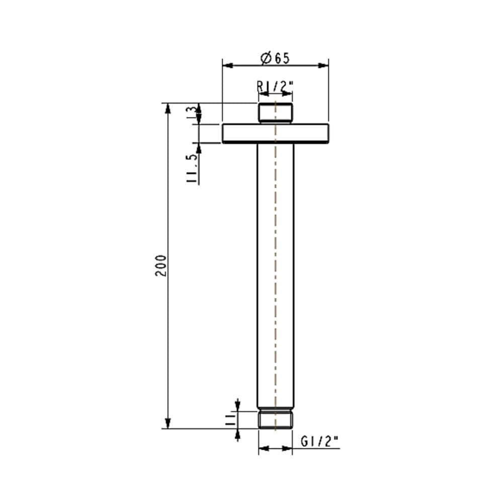 ก้านฝักบัว AMERICAN STANDARD FFASTA39-000500BT0 20 ซม. สีโครม