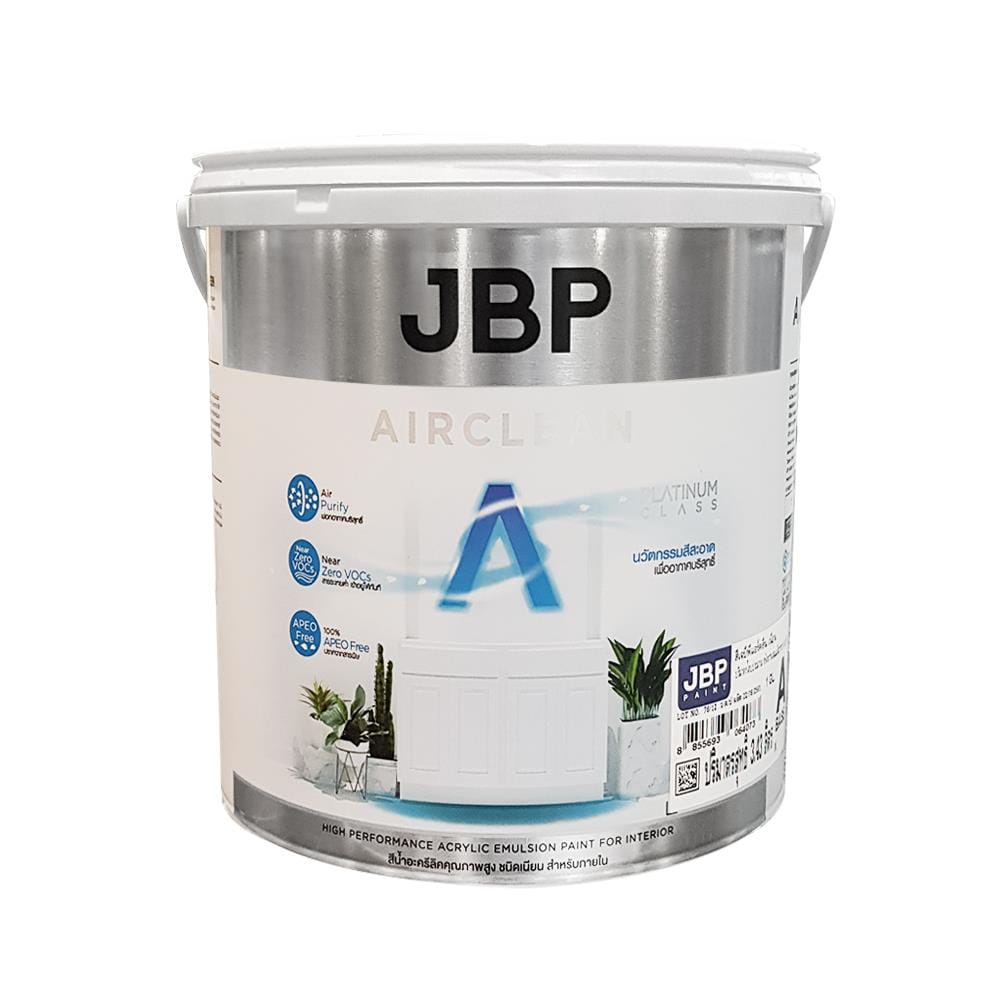 สีน้ำทาภายใน ชนิดเนียน JBP AIRCLEAN A+ BASE A สีขาว 1 แกลลอน
