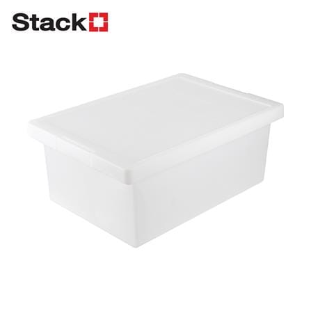 กล่องซ้อนได้ มีฝา STACKO 5222 14 ลิตร 28.4x42x16.6 ซม. สีขาว_0