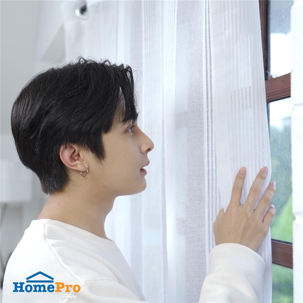 ผ้าม่านโปร่ง EYELET HOME LIVING STYLE TEMPO 150X160 ซม. สีขาว