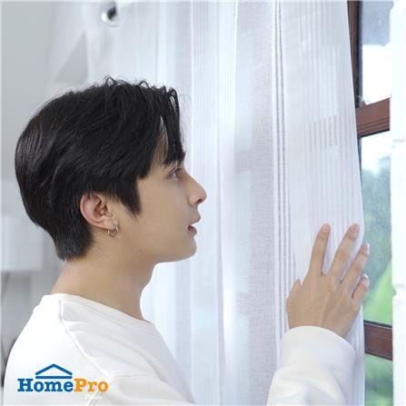 ผ้าม่านโปร่ง EYELET HOME LIVING STYLE TEMPO 150X160 ซม. สีขาว_7