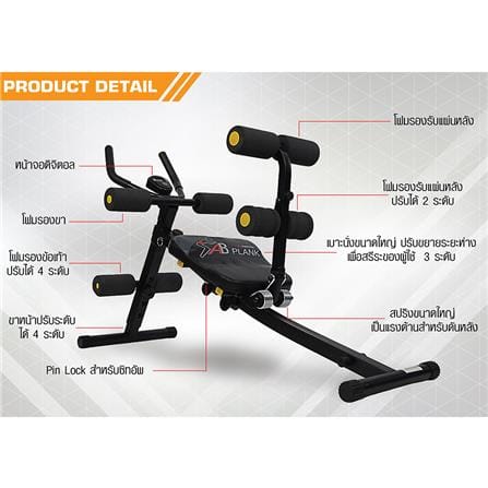 เครื่องบริหารหน้าท้อง AB PLANK GSPORTS GS-605K 31x28x4 ซม. สีดำ_2