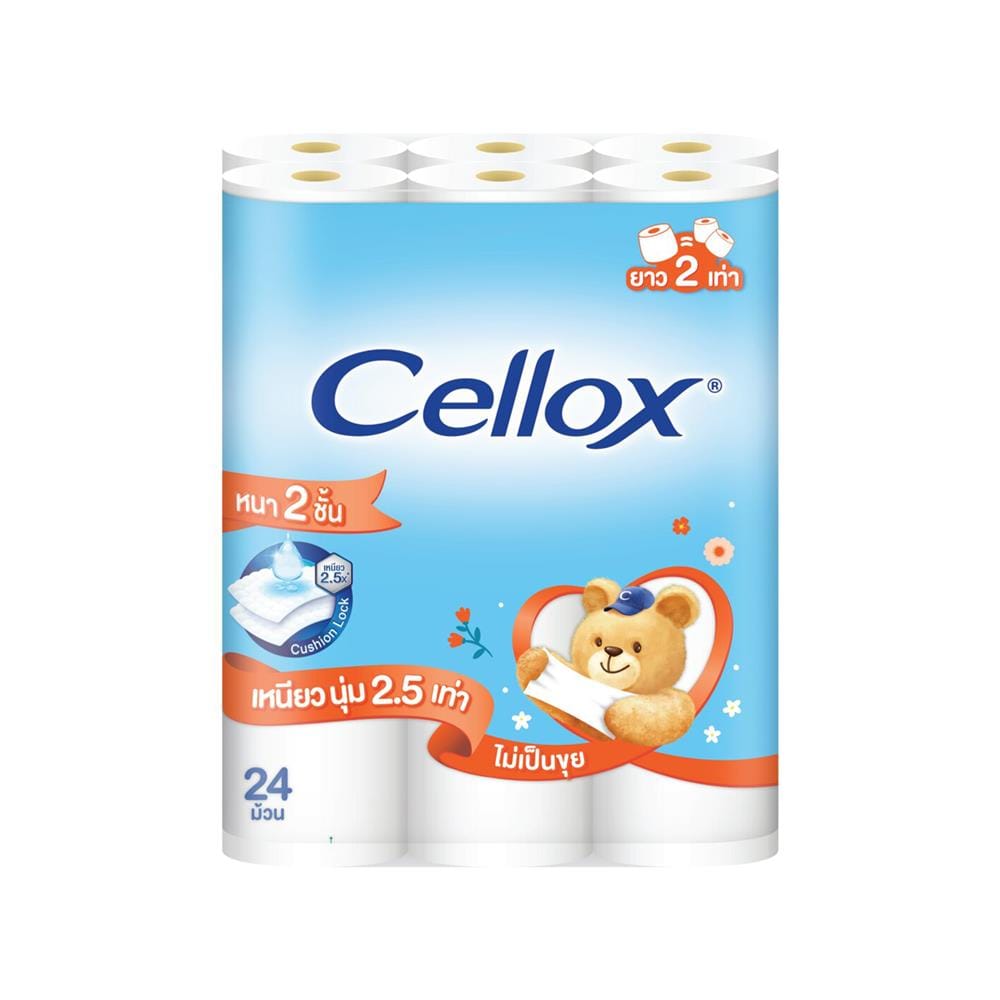 กระดาษชำระ CELLOX DOUBLE ROLL (แพ็ก 24 ชิ้น)
