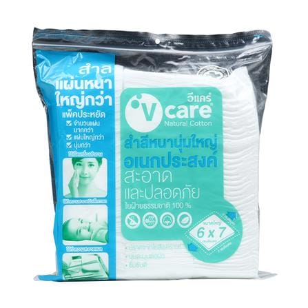 สำลีแผ่น V CARE LARGE MULTI PURPOSE 6x7 ซม. 110 กรัม