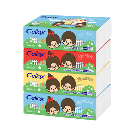 กระดาษเช็ดหน้า CELLOX CHARACTER 115 แผ่น (แพ็ก 4 ช...