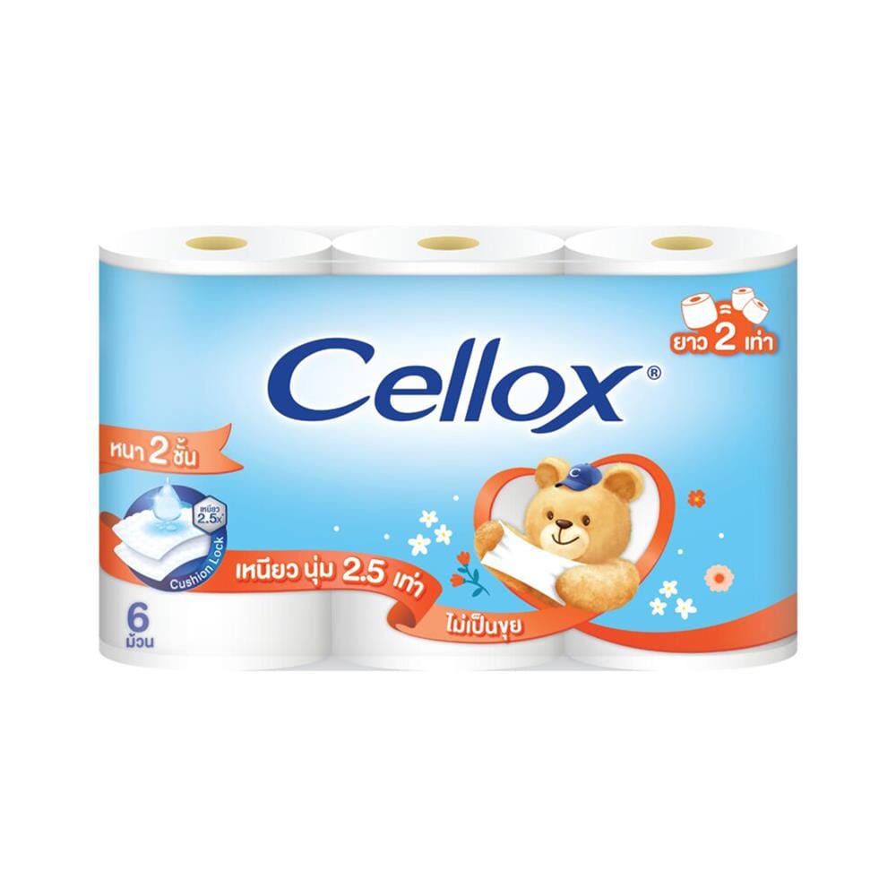 กระดาษชำระ CELLOX DOUBLE ROLL (แพ็ก 6 ชิ้น)