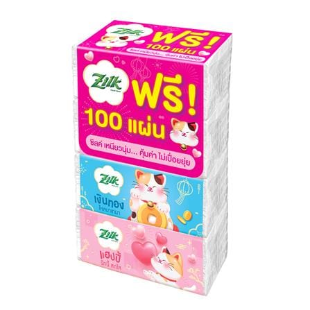 กระดาษเช็ดหน้า ZILK LUCKY 175 แผ่น (แพ็ก 4 ชิ้น)