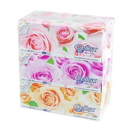 กระดาษเช็ดหน้า CELLOX ROSY 135 แผ่น แพ็ก 3 ชิ้น_1
