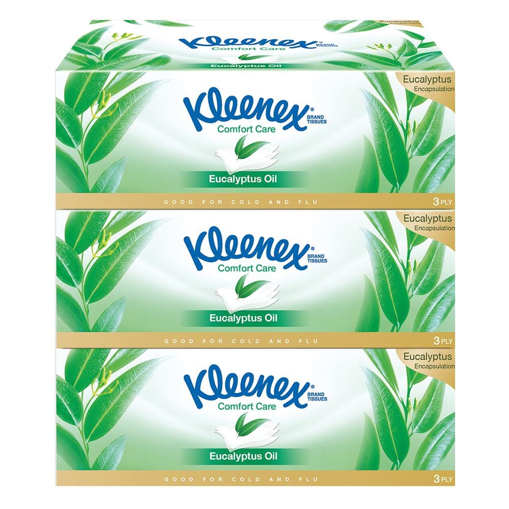กระดาษเช็ดหน้า KLEENEX EUCALYPTUS 80 แผ่น แพ็ค3