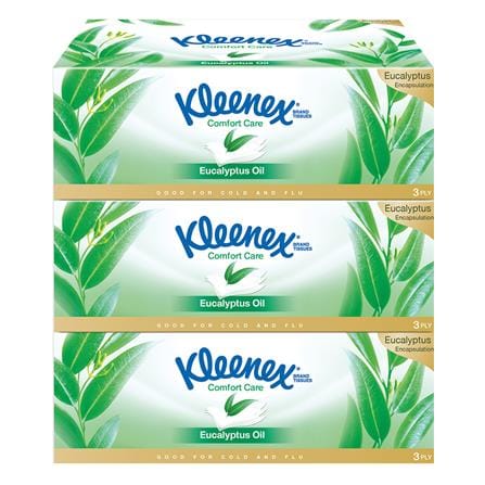 กระดาษเช็ดหน้า KLEENEX EUCALYPTUS 80 แผ่น แพ็ค3
