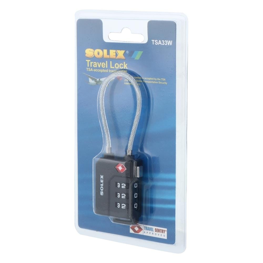 กุญแจรหัส SOLEX TSA 33W 31 มม. สีดำ