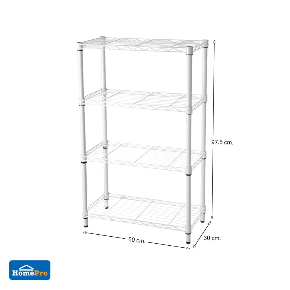 ชั้นวางของ 4 ชั้น STACKO BAZE 60x30x97.5 ซม. สีขาว