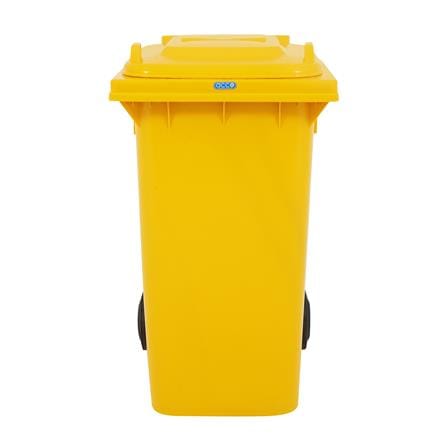 ถังขยะเหลี่ยม ฝาเปิด-ปิด มีล้อ ACCO 240L สีเหลือง_1