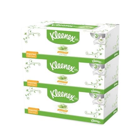 กระดาษเช็ดหน้า KLEENEX ALOE and E 80 แผ่น แพ็ค3