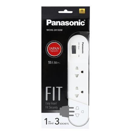 รางปลั๊กไฟ 3 ช่อง 1 สวิตซ์ PANASONIC WCHG24132W 1 ม. สีขาว_3