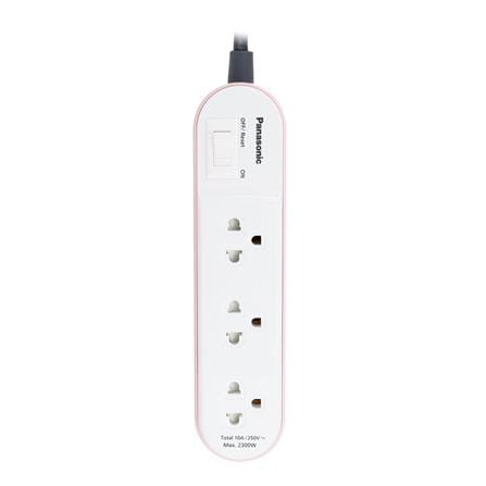 รางปลั๊กไฟ 3 ช่อง 1 สวิตซ์ PANASONIC WCHG24332N 3 ม. สีชมพู