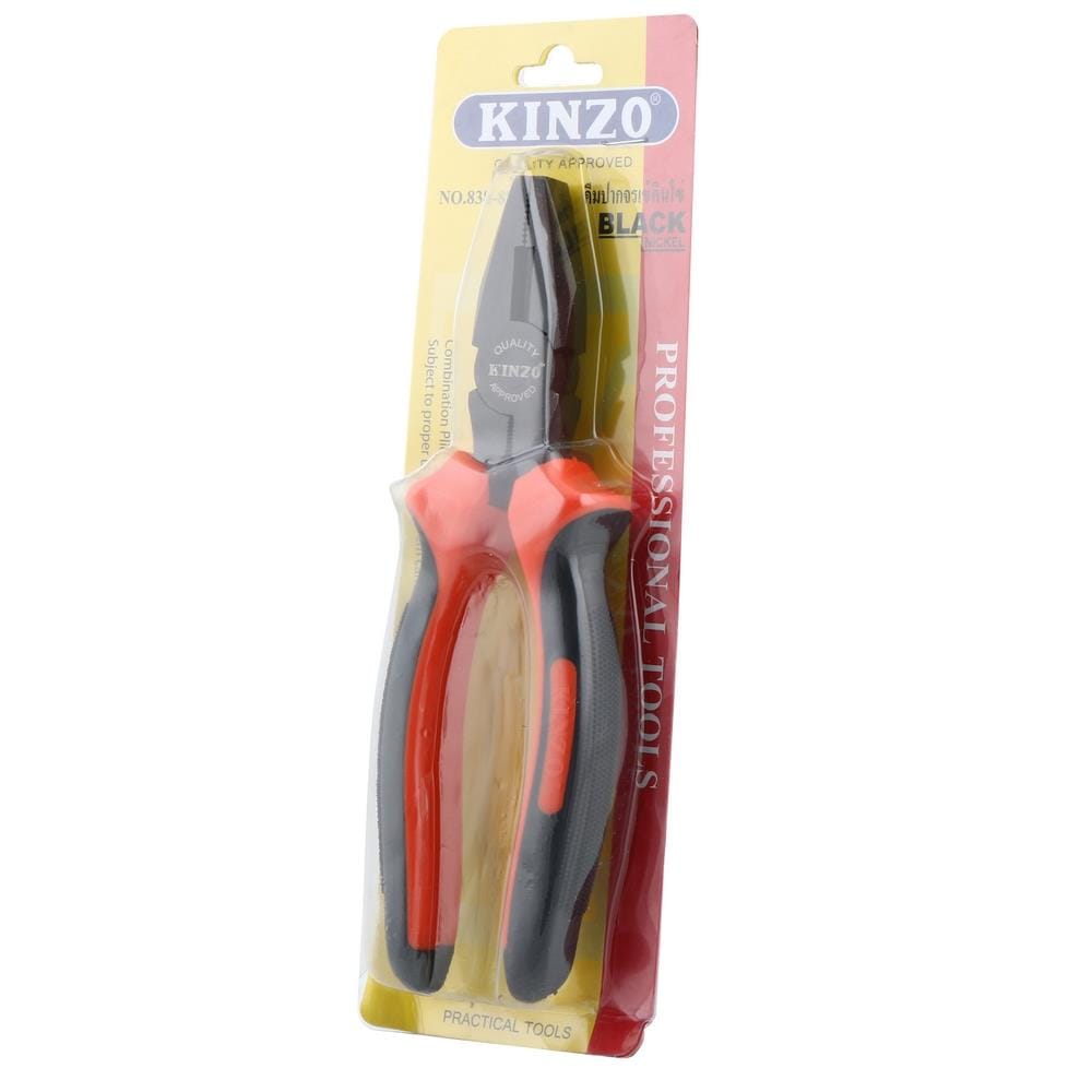คีมปากจระเข้ชุบนิกเกิลดำ KINZO 8 นิ้ว