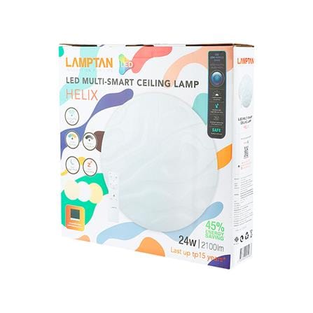 ไฟเพดาน LED LAMPTAN MULTI SMART HELIX 15 นิ้ว 24 วัตต์ DAYLIGHT/COOL WHITE/WARM WHITE สีขาว_4