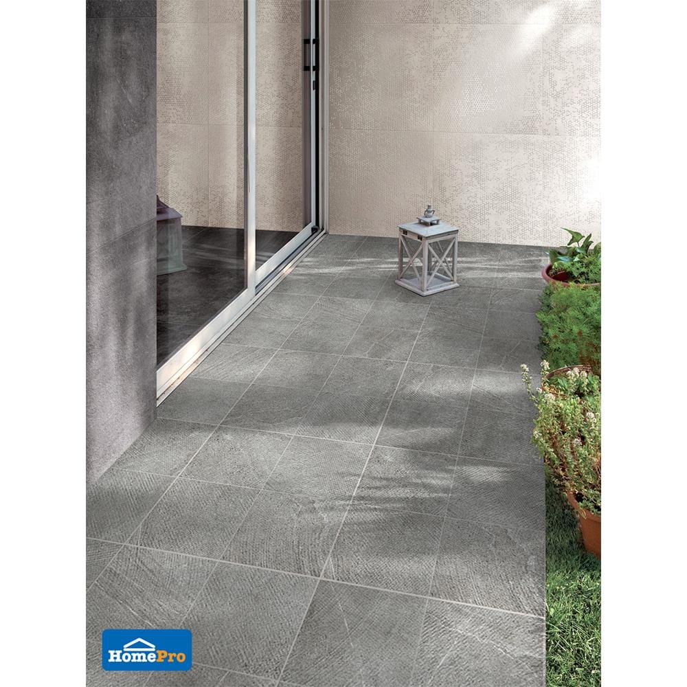 กระเบื้องพื้นพอร์ซเลน  16x16 นิ้ว COTTO คัตติ้ง สโตน เทา PM