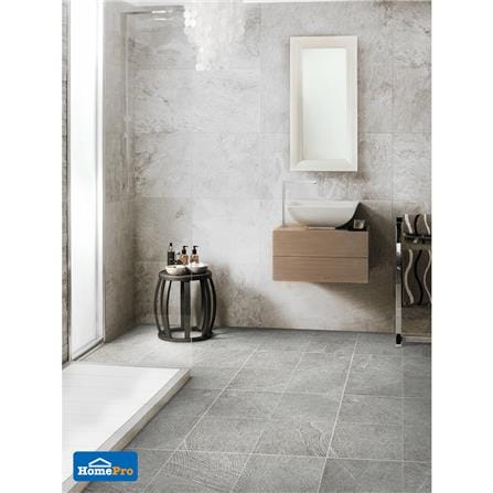 กระเบื้องพื้นพอร์ซเลน  16x16 นิ้ว COTTO คัตติ้ง สโตน เทา PM_4