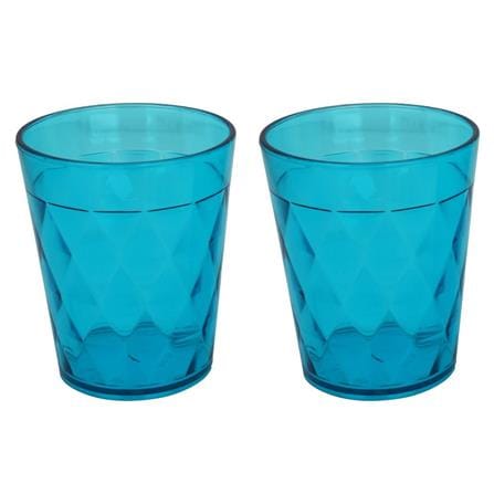 แก้วน้ำ PS  280ml SN DIAMOND แพ็ค 2 ใบ ฟ้า_0