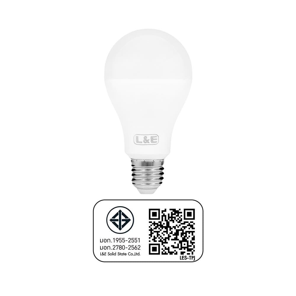 หลอด LED L&E Bulb 15 วัตต์ WARMWHITE E27