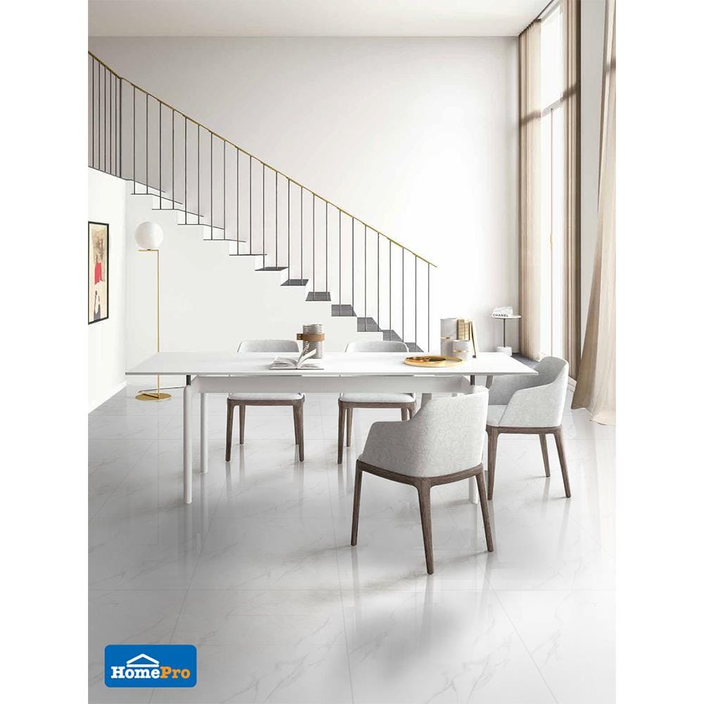 กระเบื้องพื้นพอร์ซเลน 60x60 ซม. อาลาเบสคาโต้ ไวท์ 1.44M2