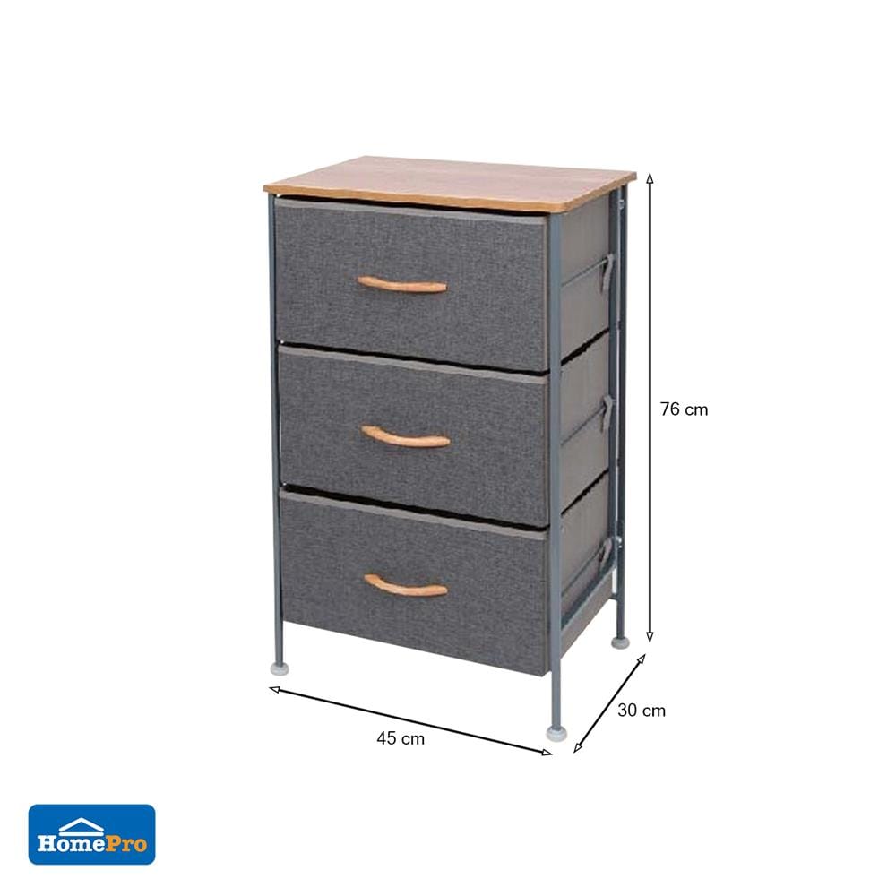 ชั้นลิ้นชักผ้า 3 ชั้น STACKO THYME 45x30x76 ซม. สีเทา