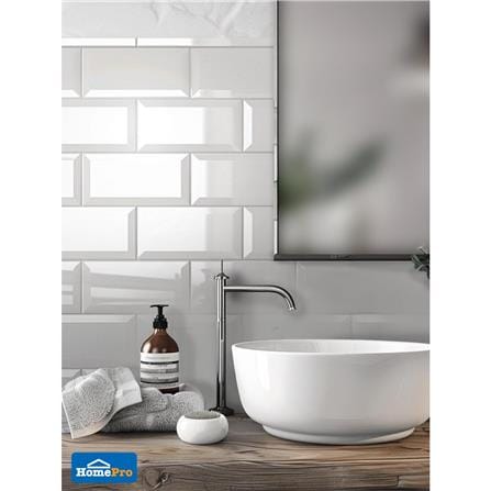 กระเบื้องผนัง 10x30 ซม. MULIA กลอสซี่ บีเวล ไวท์ 0.99M2_8