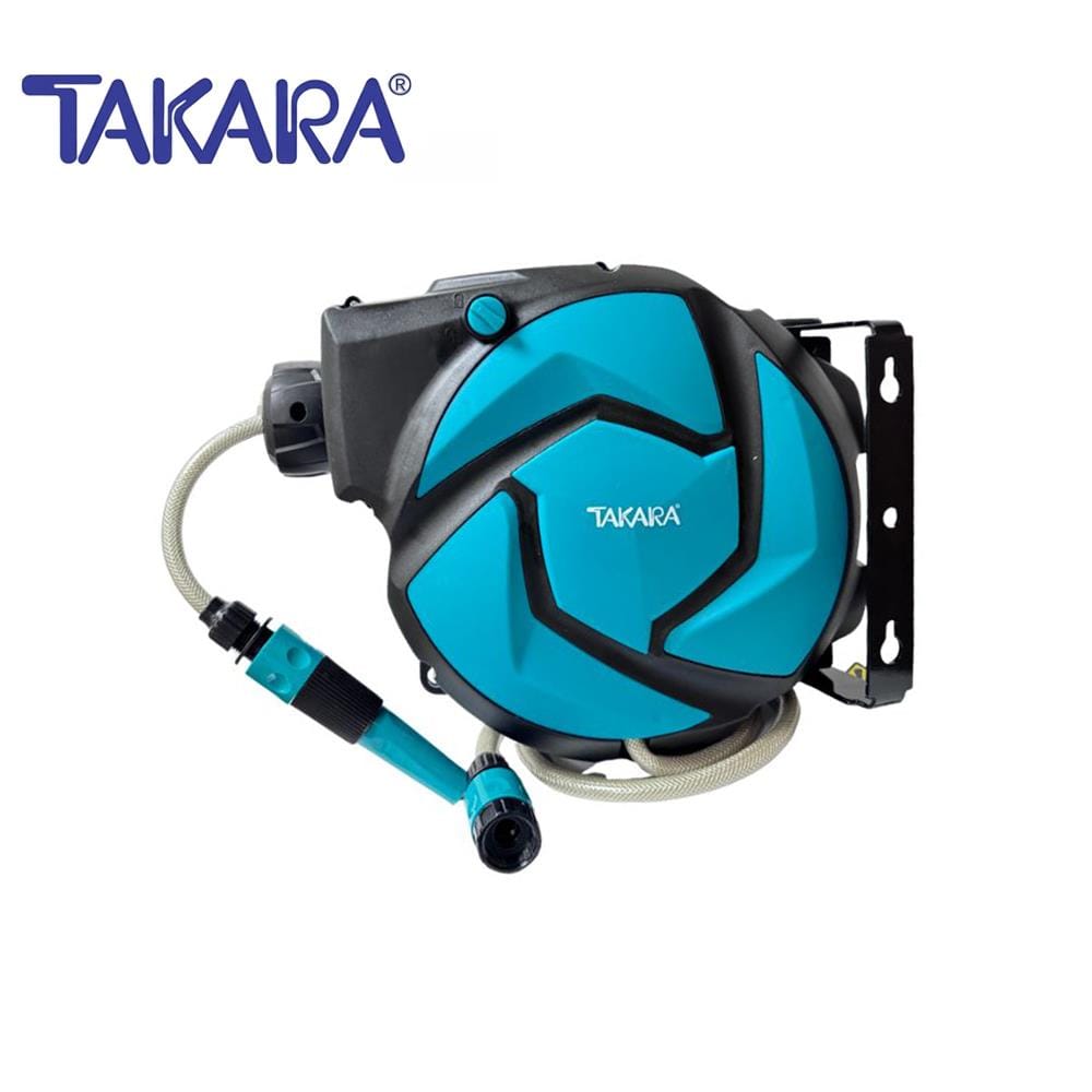 ชุดสายยางโรล ติดผนัง+ตั้งพื้น TAKARA DGT1152-S 1/2 นิ้วx10 ม. สีดำ/เขียว