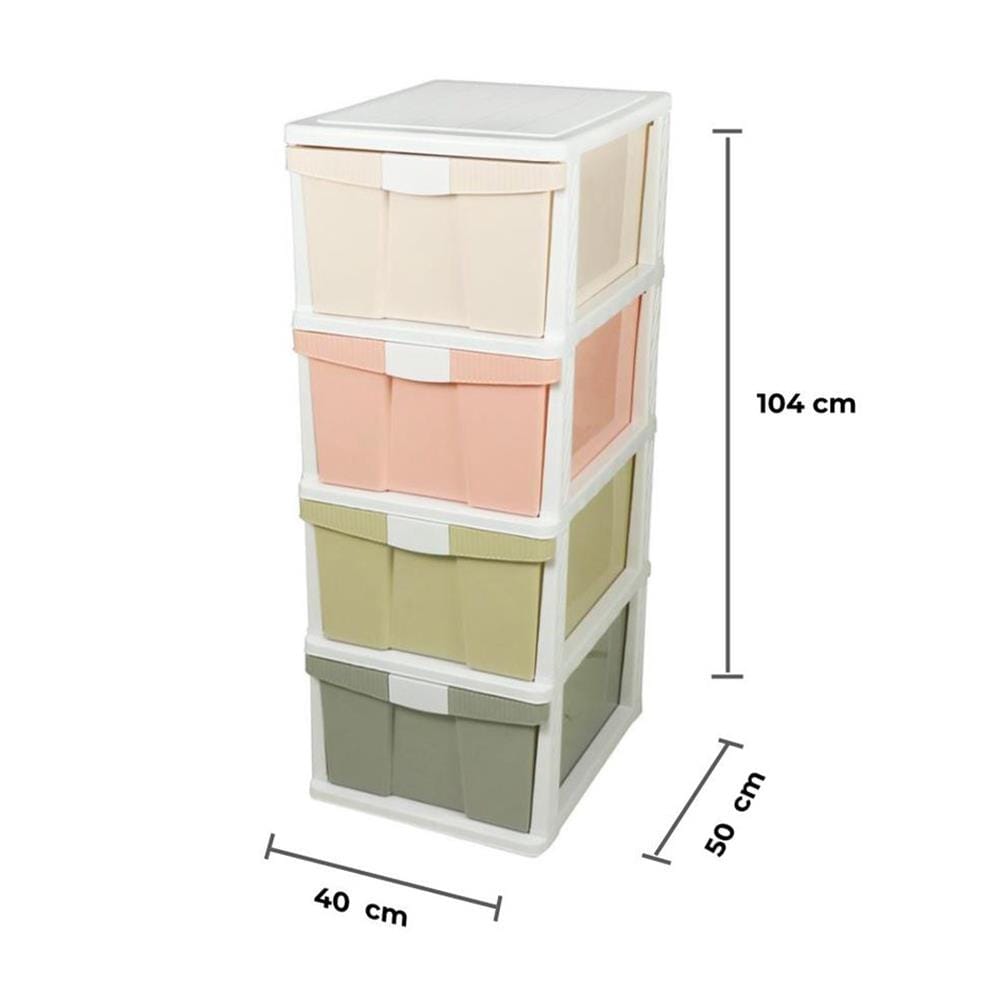 ตู้ลิ้นชัก 4 ชั้น STACKO 1057M4 40X50X104 ซม. สีพาสเทล