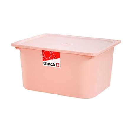 กล่องฝาปิด STACKO 2011B 43x33x22 ซม. สีชมพู