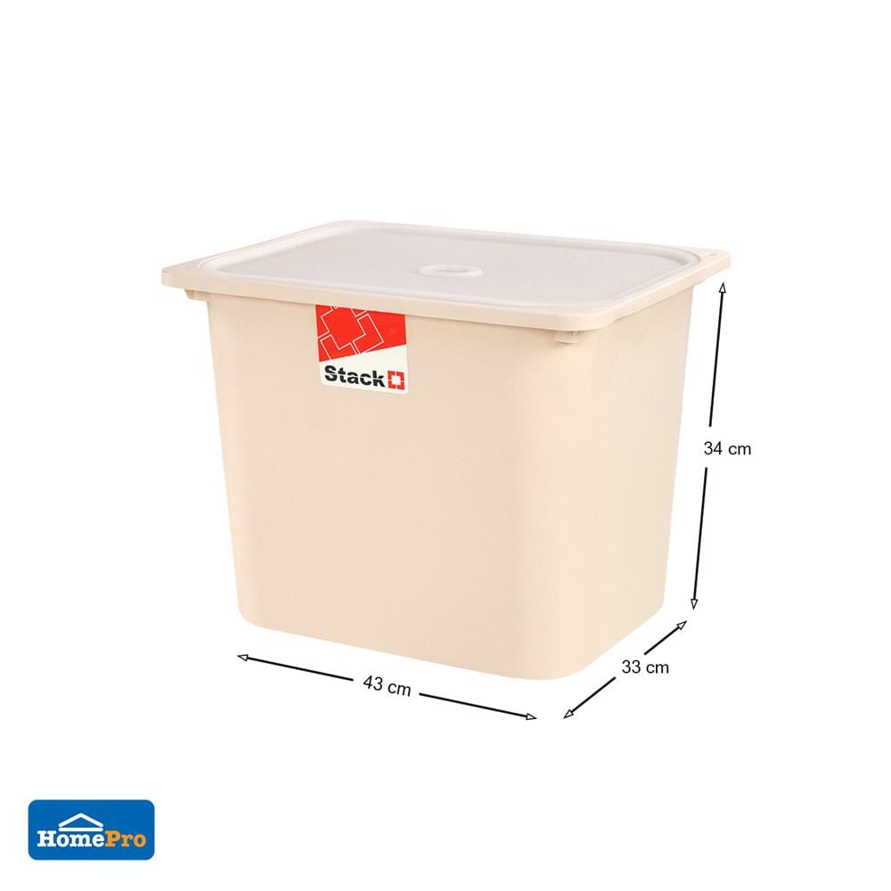 กล่องฝาปิด STACKO 2011C 43x33x34 ซม. สีเบจ