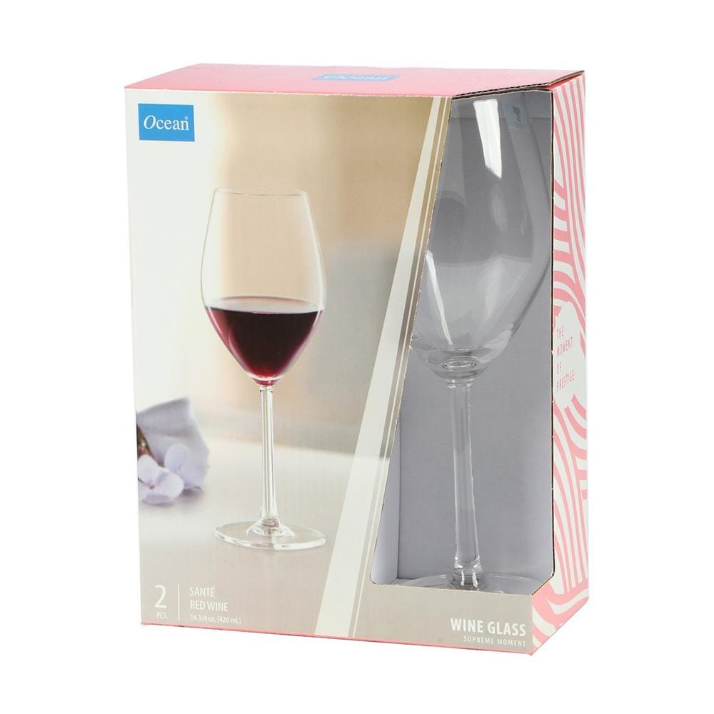 แก้วก้าน 420ml OCEAN GLASS SANTE แพ็ค 2 ใบ