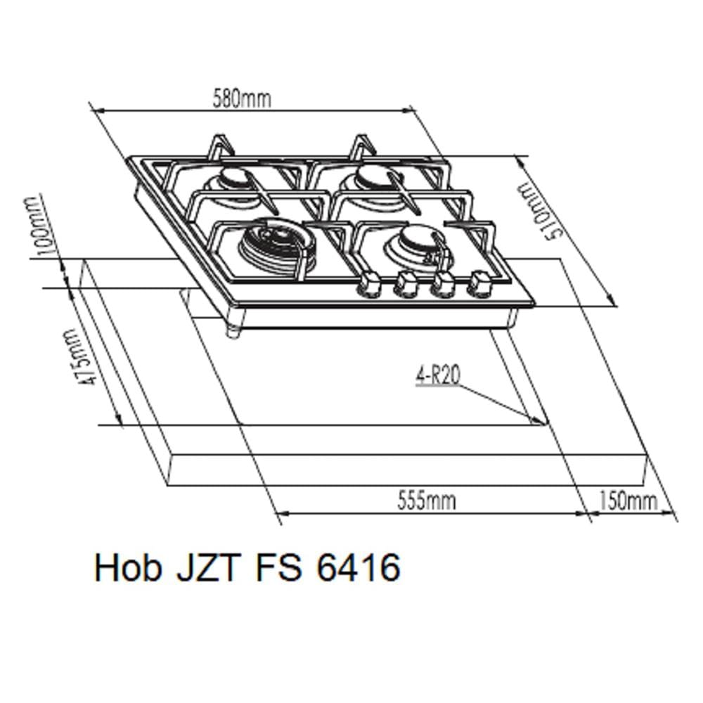 เตาฝังแก๊ส FRANKE JZT FS 6416 60 ซม.