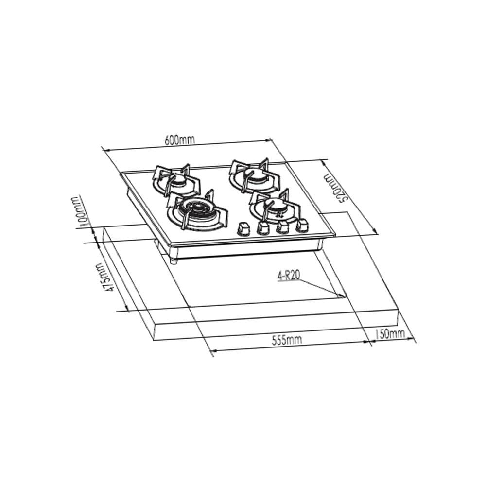 เตาฝังแก๊ส FRANKE JZT FG 6416 60 ซม.