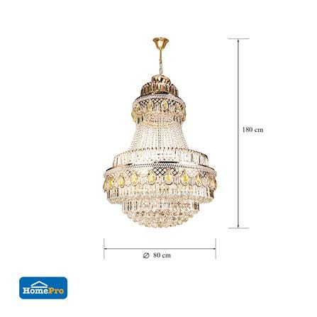 ไฟช่อ CARINI 8029-22 แก้ว/โลหะ สีทอง/ใส 22 หัว_8
