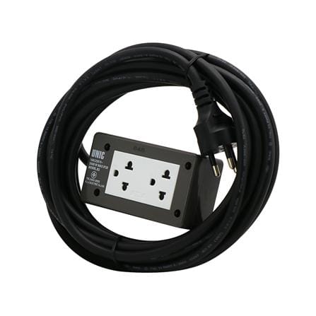 บล็อกยาง 2x4 พร้อมสาย VCT 3x1.5 2 ช่อง UNIC B2-2 5 เมตร สีเทา_1