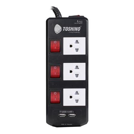 รางปลั๊กไฟ 3 ช่อง 3 สวิตซ์ TOSHINO TIS315USB 5 ม._0