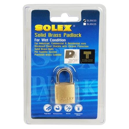 กุญแจสปริง SOLEX SL99 20 มม. สีทองเหลือง_3