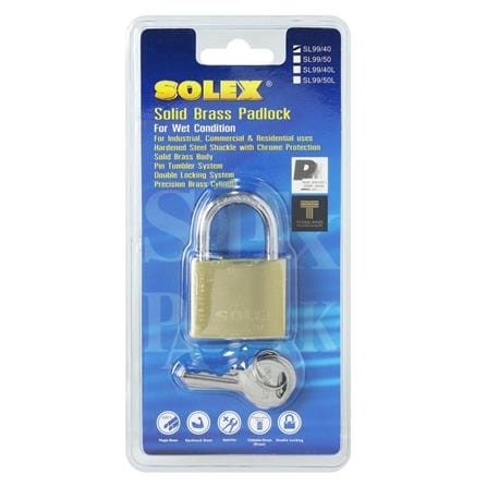 กุญแจสปริง SOLEX SL99 40 มม. สีทองเหลือง_3