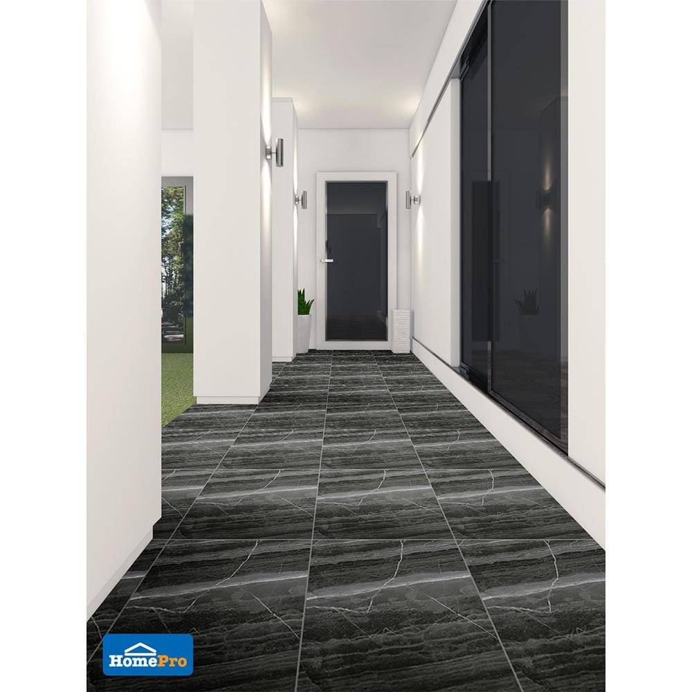 กระเบื้องพื้นพอร์ซเลน  16x16 นิ้ว COTTO ฮาร์โมไนซ์ สโตน เทาเข้ม PM 0.96M2