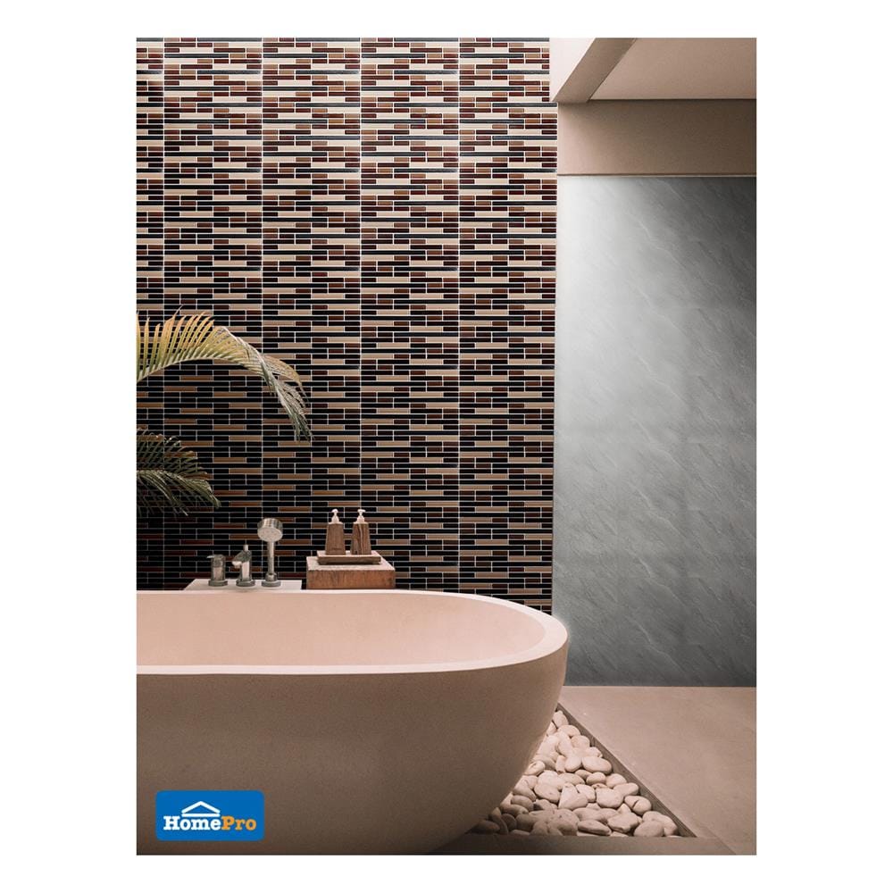 โมเสคแก้ว 30x30 ซม. มิกส์บราวน์