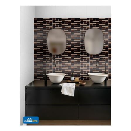 โมเสคแก้ว 30x30 ซม. มิกส์บราวน์_1