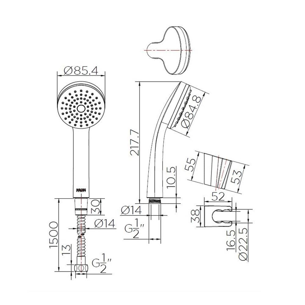 ชุดฝักบัวสายอ่อน 1 ระดับ KARAT FAUCET รุ่น KS-32-231-50 สีโครม