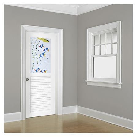 ชุดประตูห้องน้ำ UPVC ASARA G921 ปลาทะเล 70X200 ซม. สีขาว พร้อมวงกบ ไม่เจาะลูกบิด_3