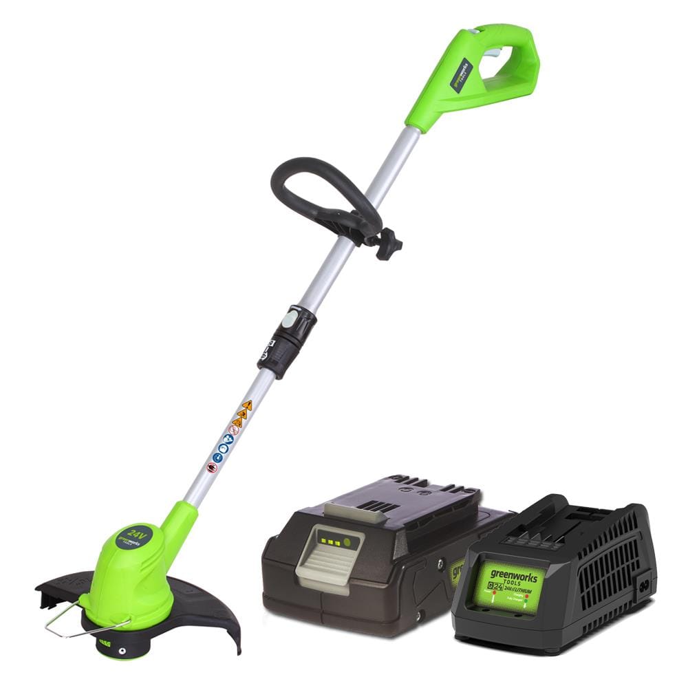เครื่องเล็มหญ้าไร้สาย (พร้อมแบตเตอรี่) GREENWORKS GWS0001 24 โวลต์